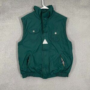 VTG Threads Unlimited Vest Men L Green Hunting Outdoor Fleece Lined Full Zip
